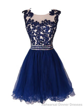 Navy Blue Lace Short With Waist Beadings Royal Blue Custom Made Mini Length Women Skirt Prom Dresses
